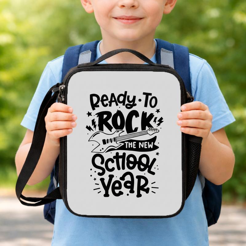 New School Year Lunch Bag With Bold Rock Vibes For Kids Lunch Box Bag New School Year Lunch Bag With Bold Rock Vibes For Kids Lunch Box Bag