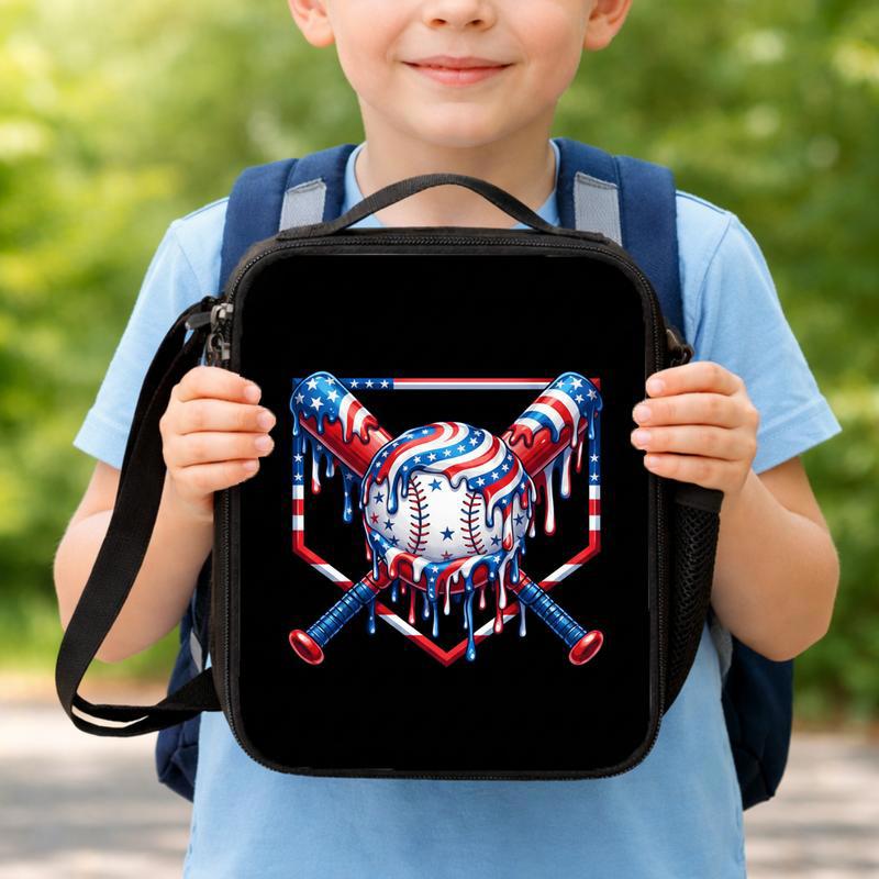 Patriotic Baseball Lunch Bag - USA Drip Sport Kids Bag Lunch Box Bag Patriotic Baseball Lunch Bag - USA Drip Sport Kids Bag Lunch Box Bag