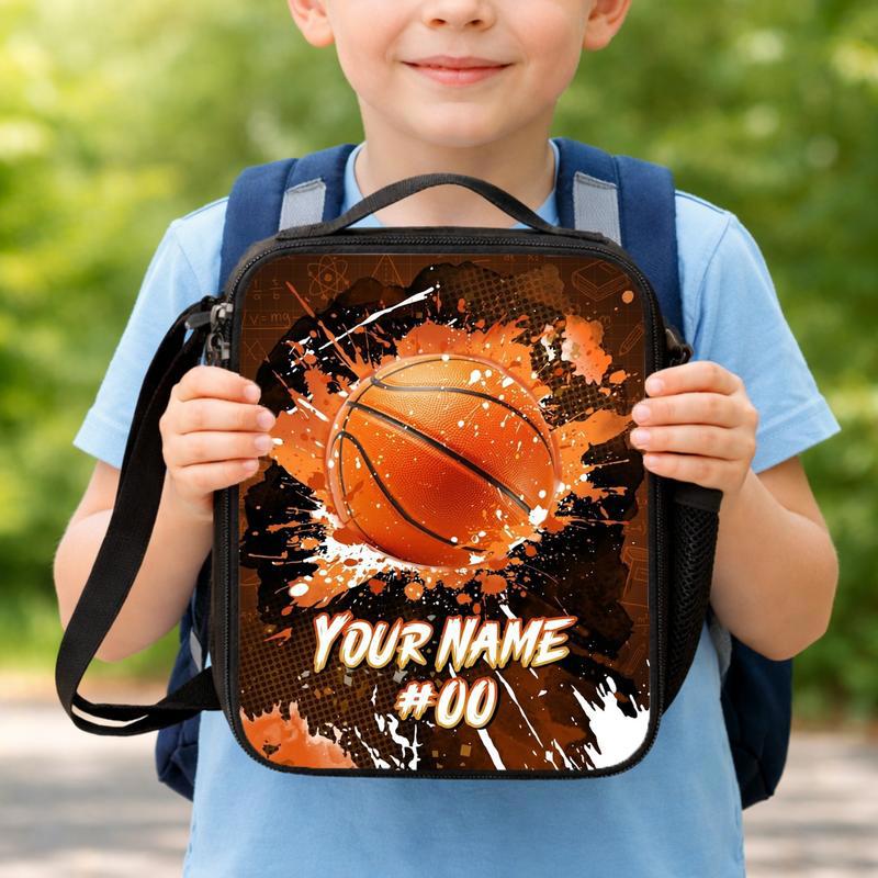Personalized Basketball Lunch Bag - Back To School Player Gift Lunch Box Bag Personalized Basketball Lunch Bag - Back To School Player Gift Lunch Box Bag