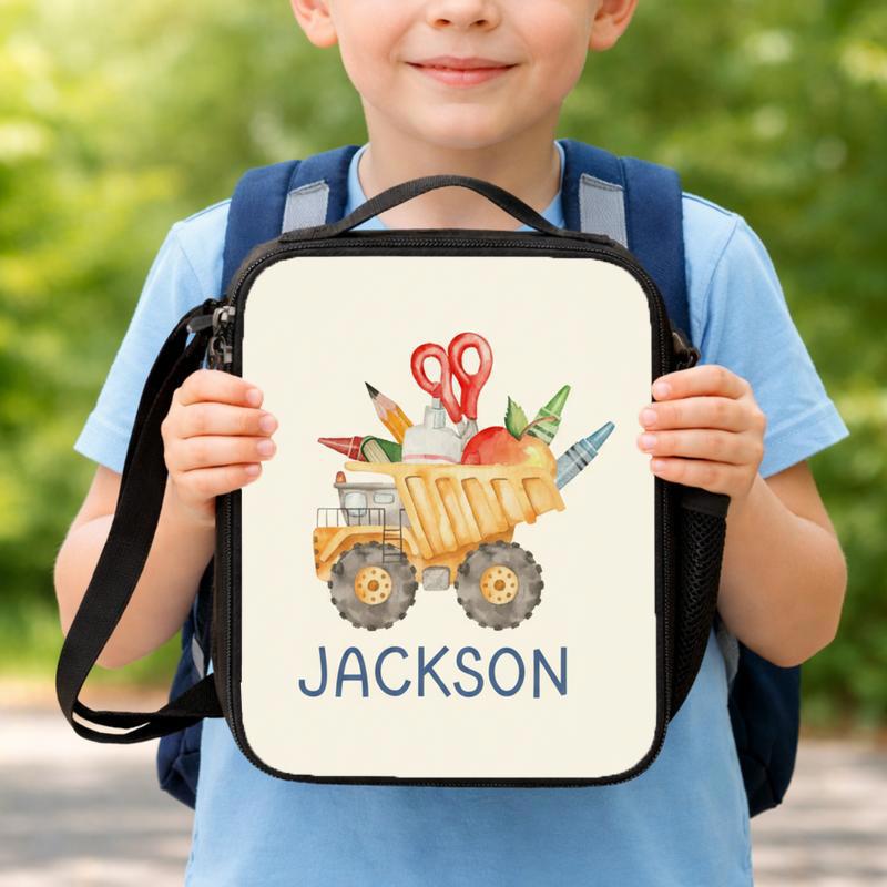 Personalized Dump Truck Lunch Bag For Kids - Cute Back To School Boys Lunch Box Bag Personalized Dump Truck Lunch Bag For Kids - Cute Back To School Boys Lunch Box Bag