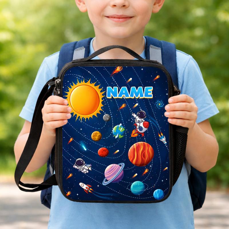 Personalized Kids Lunch Bag - Solar System Custom Name Lunch Box Bag