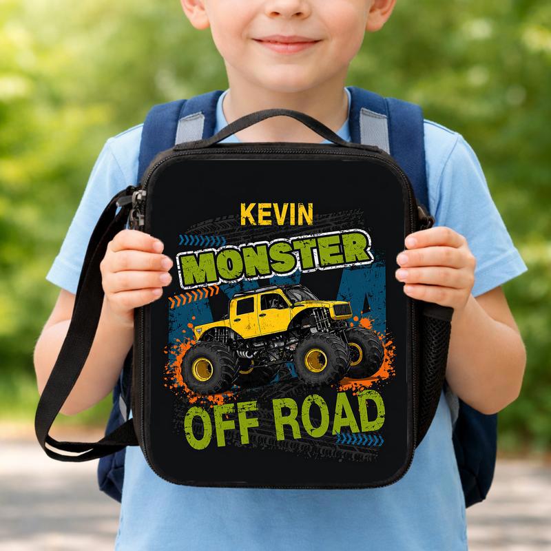 Personalized Monster Truck Lunch Bag - Back To School Off Road Lunch Box Bag Personalized Monster Truck Lunch Bag - Back To School Off Road Lunch Box Bag