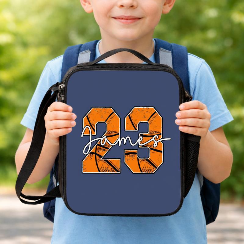 Personalized Number Basketball Lunch Bag - Cool Back To School Kids Lunch Box Bag Personalized Number Basketball Lunch Bag - Cool Back To School Kids Lunch Box Bag