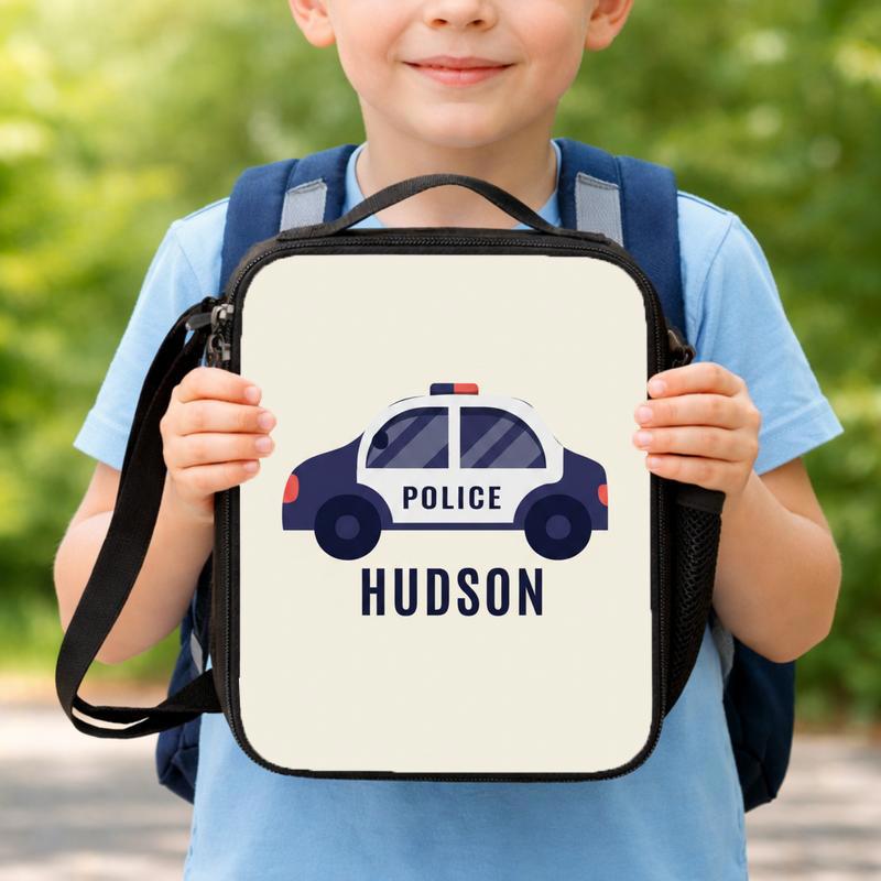 Personalized Police Car Lunch Bag - Back To School Kids Lunch Box Bag Personalized Police Car Lunch Bag - Back To School Kids Lunch Box Bag