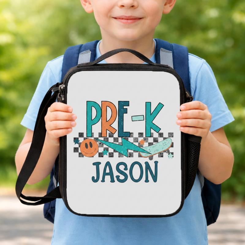 Personalized Pre-K Lunch Bag - Boys Skateboard School Lunch Box Bag Personalized Pre-K Lunch Bag - Boys Skateboard School Lunch Box Bag
