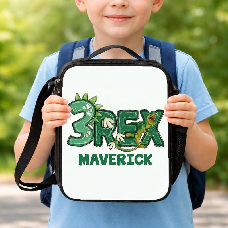 Personalized 3 Rex Dinosaur Lunch Bag - Back To School Kids Gift Lunch Box Bag Personalized 3 Rex Dinosaur Lunch Bag - Back To School Kids Gift Lunch Box Bag