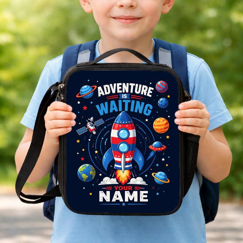Personalized Rocket School Lunch Bag Kids - Adventure Is Waiting Lunch Box Bag Personalized Rocket School Lunch Bag Kids - Adventure Is Waiting Lunch Box Bag