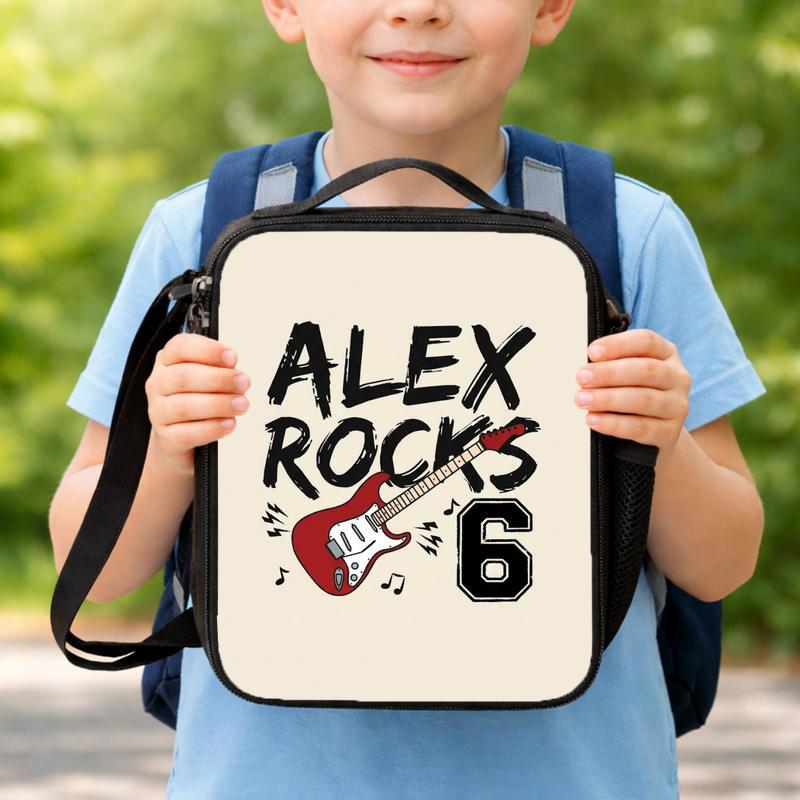 Personalized Rockstar Lunch Bag For Kids With Name & Age Lunch Box Bag Personalized Rockstar Lunch Bag For Kids With Name & Age Lunch Box Bag