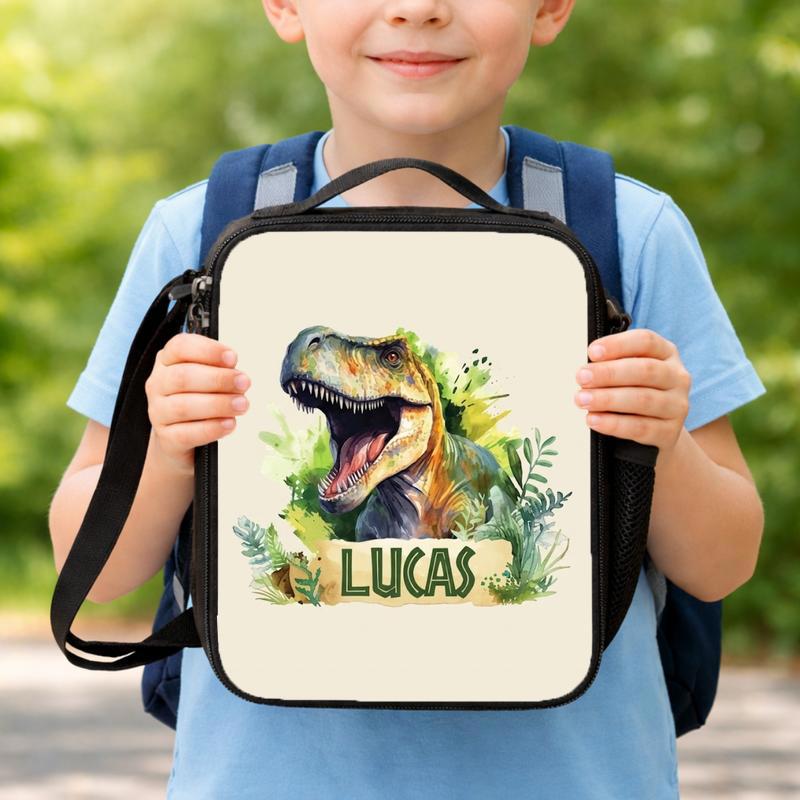 Personalized T-Rex Dinosaur Lunch Bag - Custom Name Kids Style Lunch Box Bag Personalized T-Rex Dinosaur Lunch Bag - Custom Name Kids Style Lunch Box Bag