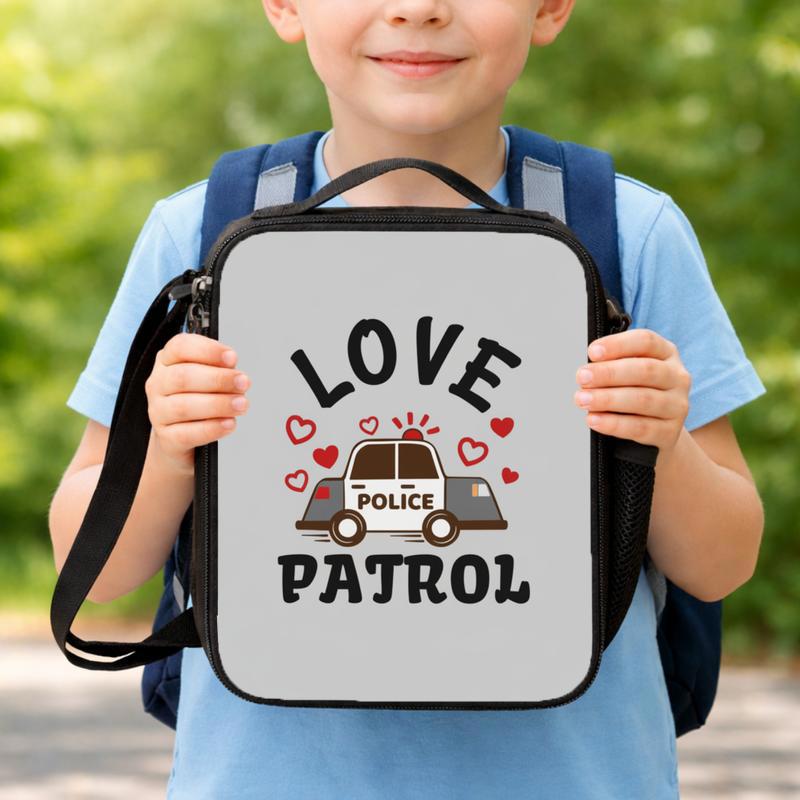 Police Car Lunch Bag - Love Patrol Back To School Kids Gift Lunch Box Bag