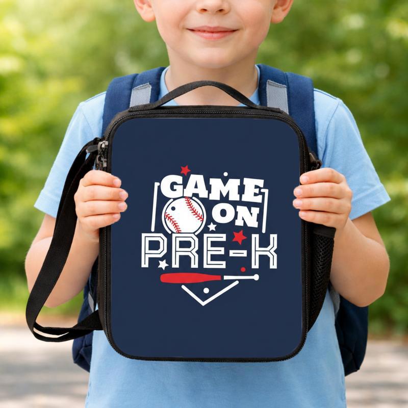 Pre K Baseball Lunch Bag - Back To School Game On Kids Lunch Box Bag Pre K Baseball Lunch Bag - Back To School Game On Kids Lunch Box Bag