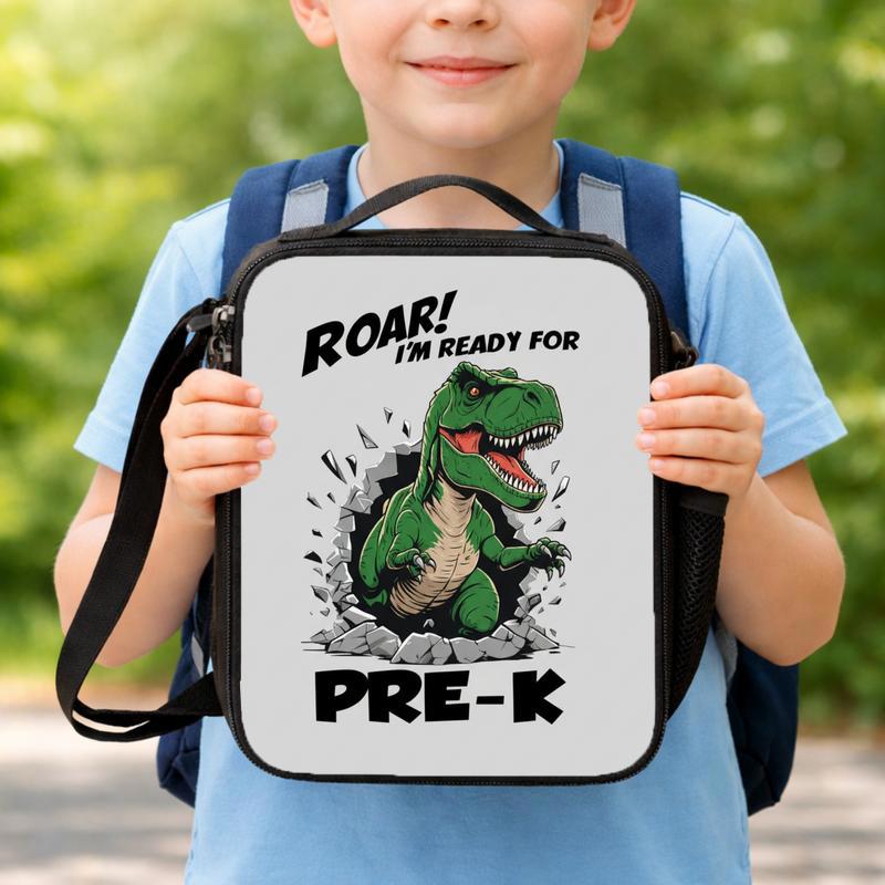 Pre-K Dinosaur Lunch Bag - Funny Back To School Kids Lunch Box Bag