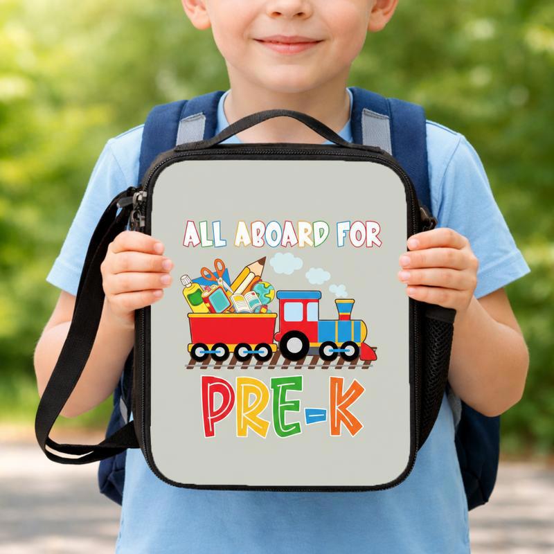 Pre-K Train Lunch Bag - All Aboard School Supplies Design Lunch Box Bag
