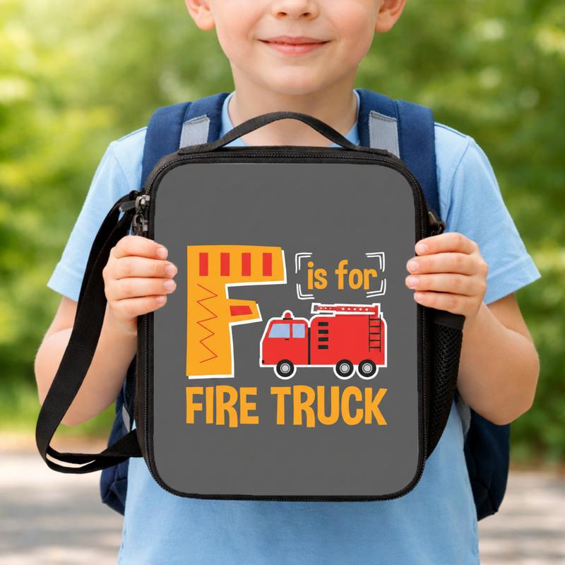 Preschool Fire Truck Lunch Bag - Alphabet Learning Kids Bag Lunch Box Bag Preschool Fire Truck Lunch Bag - Alphabet Learning Kids Bag Lunch Box Bag