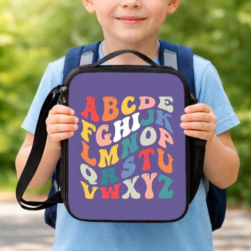 Preschool Lunch Bag - Playful Alphabet Kids Style Lunch Box Bag