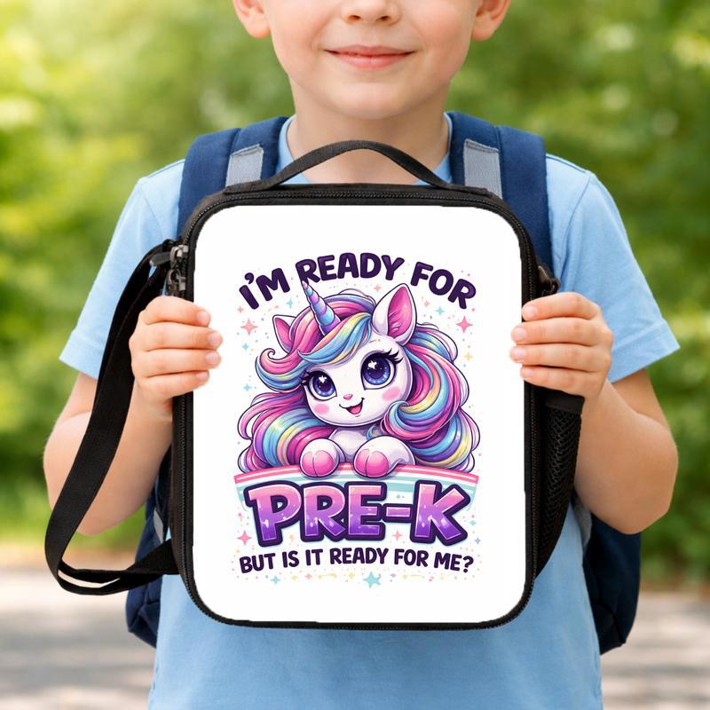 Ready For Pre K Lunch Bag - Unicorn Kids School Style Lunch Box Bag Ready For Pre K Lunch Bag - Unicorn Kids School Style Lunch Box Bag