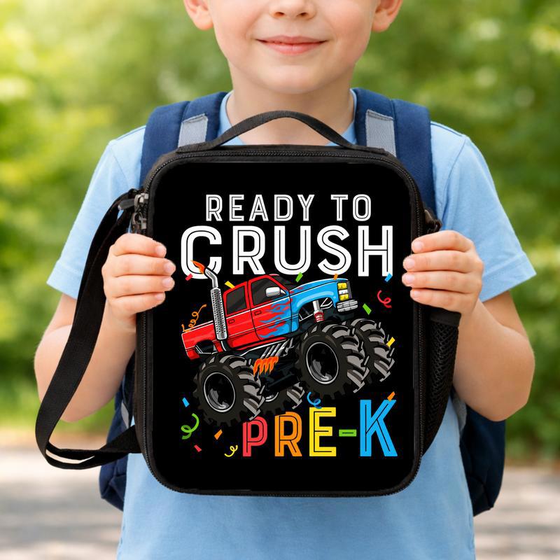 Ready To Crush Pre-K Lunch Bag For Boys - Monster Truck Back To School Lunch Box Bag Ready To Crush Pre-K Lunch Bag For Boys - Monster Truck Back To School Lunch Box Bag