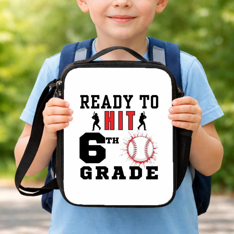 Ready To Hit Baseball Lunch Bag - Back To School 6th Grade Lunch Box Bag Ready To Hit Baseball Lunch Bag - Back To School 6th Grade Lunch Box Bag