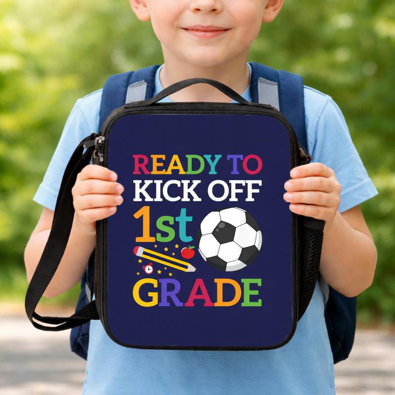 Ready To Kick Off 1st Grade - Soccer Lunch Bag For Kids Lunch Box Bag Ready To Kick Off 1st Grade - Soccer Lunch Bag For Kids Lunch Box Bag