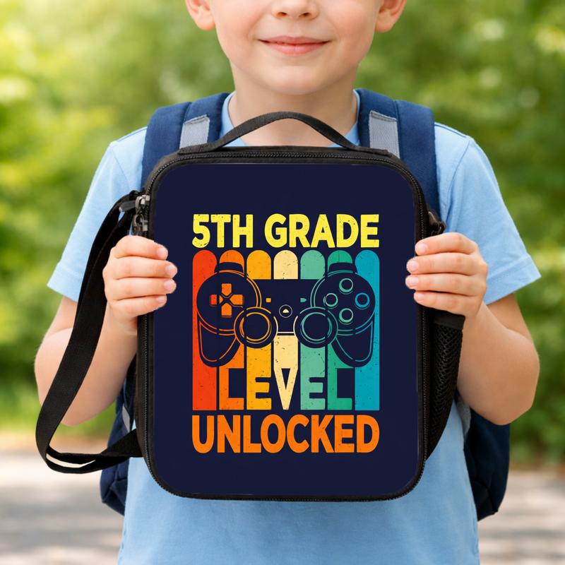 Retro Custom Grade Gamer Lunch Bag - Level Up School Year Lunch Box Bag Retro Custom Grade Gamer Lunch Bag - Level Up School Year Lunch Box Bag