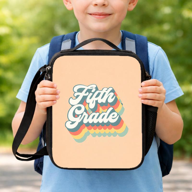 Retro Rainbow Grade Level Lunch Bag - Elementary School Style Lunch Box Bag Retro Rainbow Grade Level Lunch Bag - Elementary School Style Lunch Box Bag