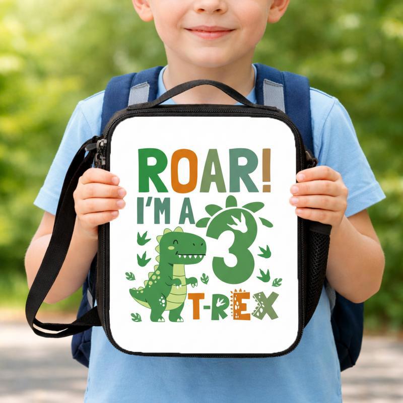 Roar I'm 3 T-Rex - Cute Dino Boys School Lunch Bag Lunch Box Bag Roar I'm 3 T-Rex - Cute Dino Boys School Lunch Bag Lunch Box Bag