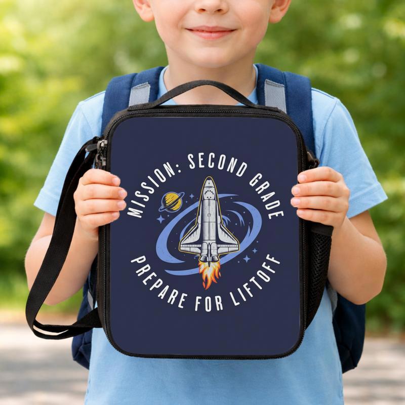 Rocket Lunch Bag Kids - Back To School Second Grade Fun Lunch Box Bag