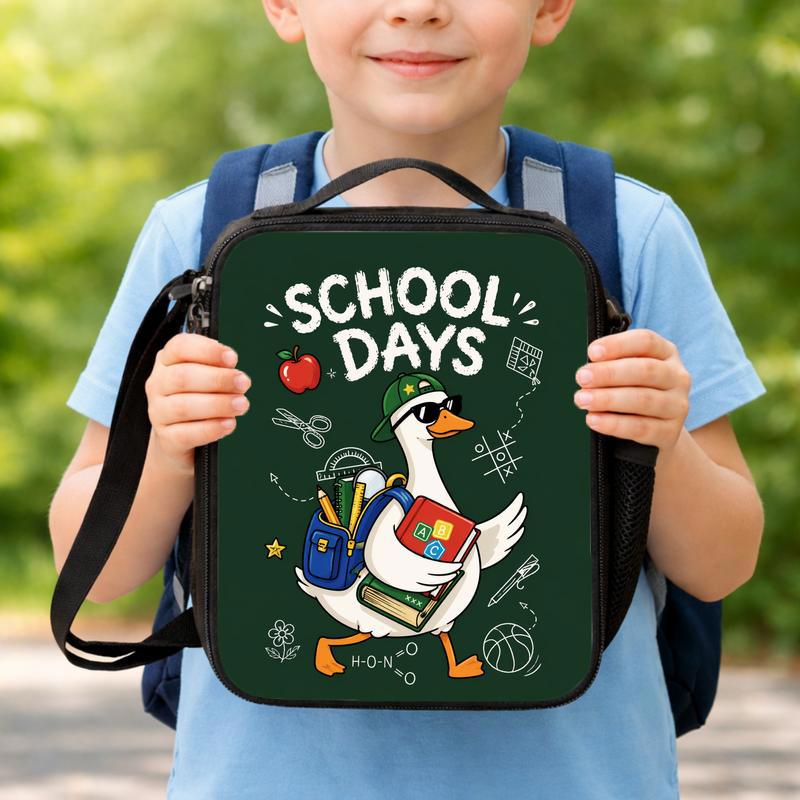 School Days Goose Lunch Bag - Cool Duck Back To School Kids Lunch Box Bag