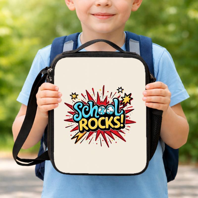School Rocks Lunch Bag For Kids - Fun Back To School Style Lunch Box Bag School Rocks Lunch Bag For Kids - Fun Back To School Style Lunch Box Bag