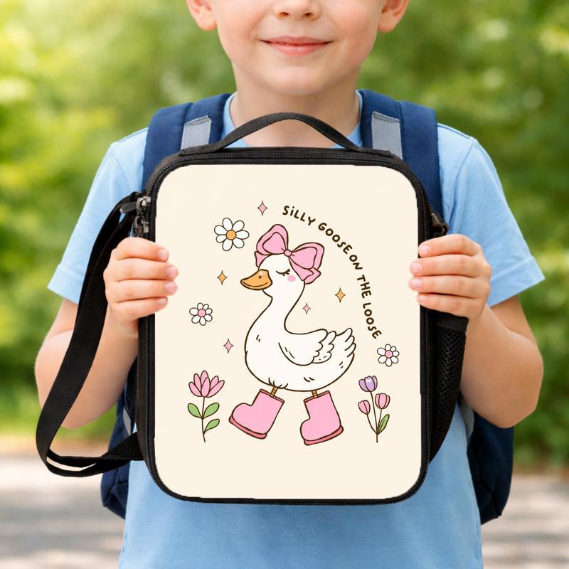 Silly Goose Lunch Bag - Cute Back To School Girls Lunch Box Bag Silly Goose Lunch Bag - Cute Back To School Girls Lunch Box Bag