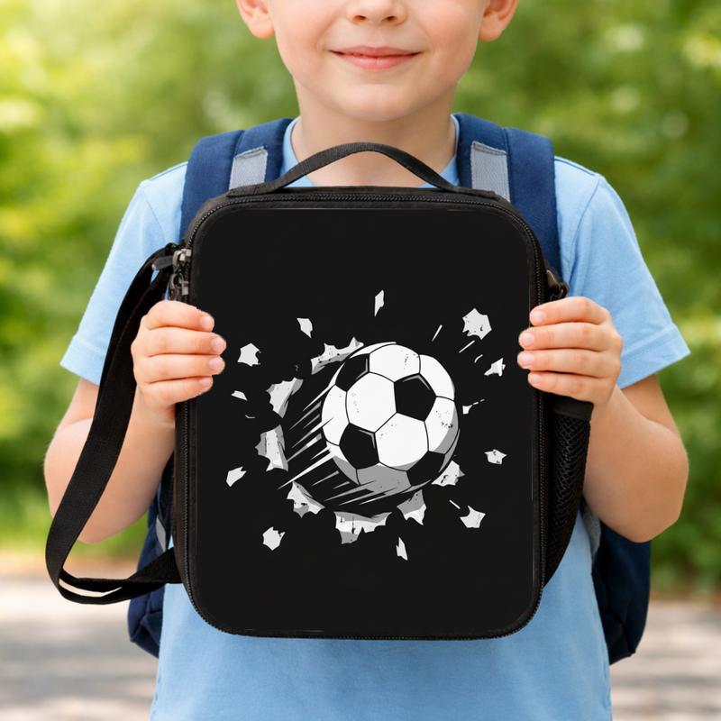 Soccer Ball Smash Lunch Bag - Cool Sports Kids School Bag Lunch Box Bag Soccer Ball Smash Lunch Bag - Cool Sports Kids School Bag Lunch Box Bag