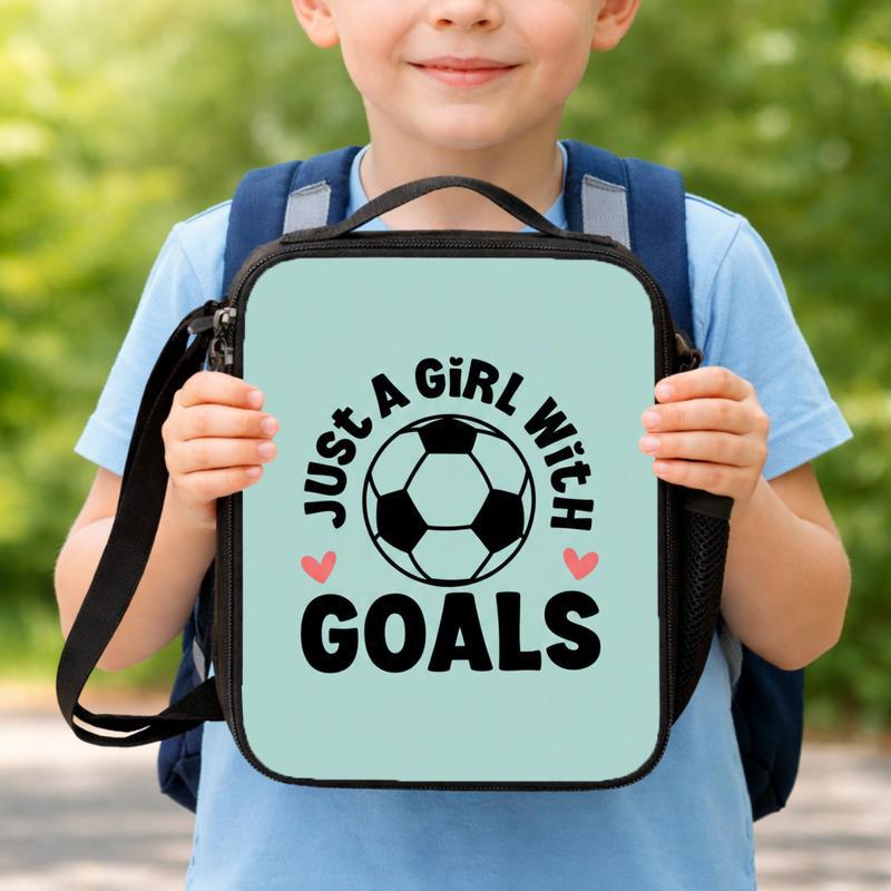Soccer Goals Lunch Bag - Cute Girls Back To School Bag Lunch Box Bag Soccer Goals Lunch Bag - Cute Girls Back To School Bag Lunch Box Bag