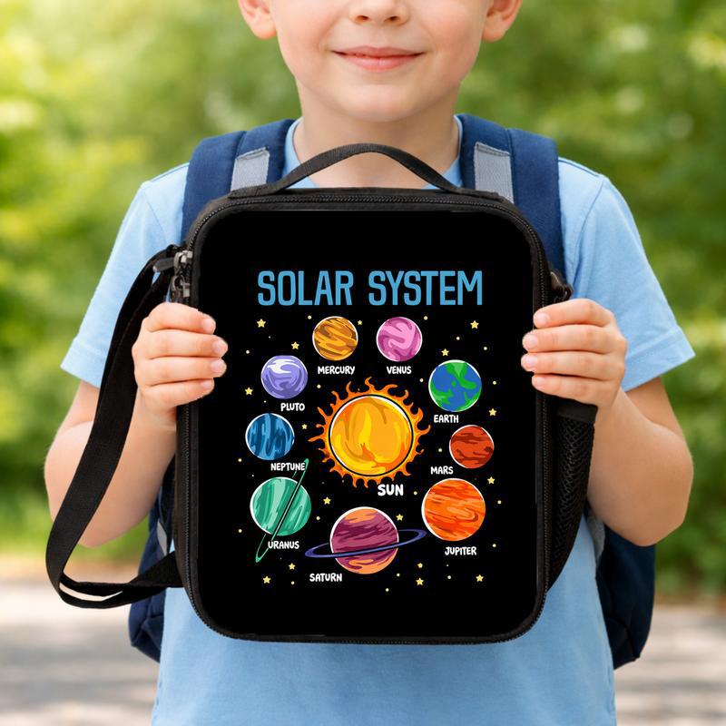 Solar System Lunch Bag Kids - Space Planets School Design Lunch Box Bag