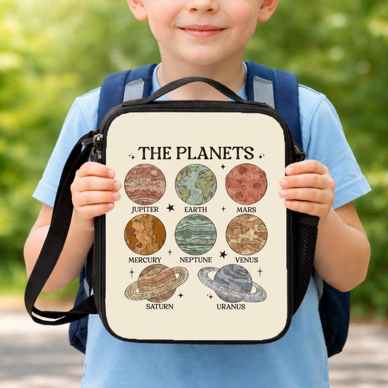 Solar System Lunch Bag Kids - Vintage Planets Design Lunch Box Bag Solar System Lunch Bag Kids - Vintage Planets Design Lunch Box Bag