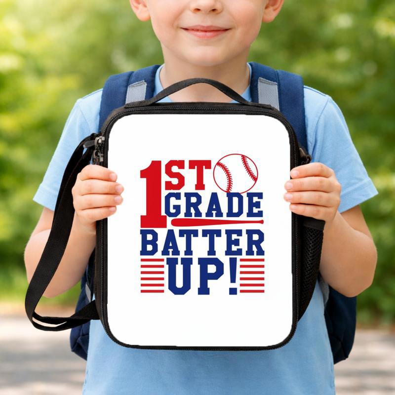 1st Grade Baseball Lunch Bag - Batter Up Kids School Bag Lunch Box Bag