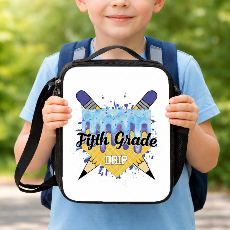 5th Grade Drip Lunch Bag - Back To School Baseball Kids Style Lunch Box Bag