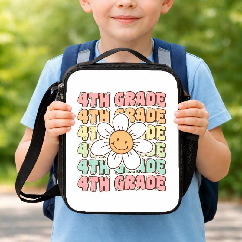 4th Grade Lunch Bag - Elementary School Smiley Daisy Lunch Box Bag 4th Grade Lunch Bag - Elementary School Smiley Daisy Lunch Box Bag