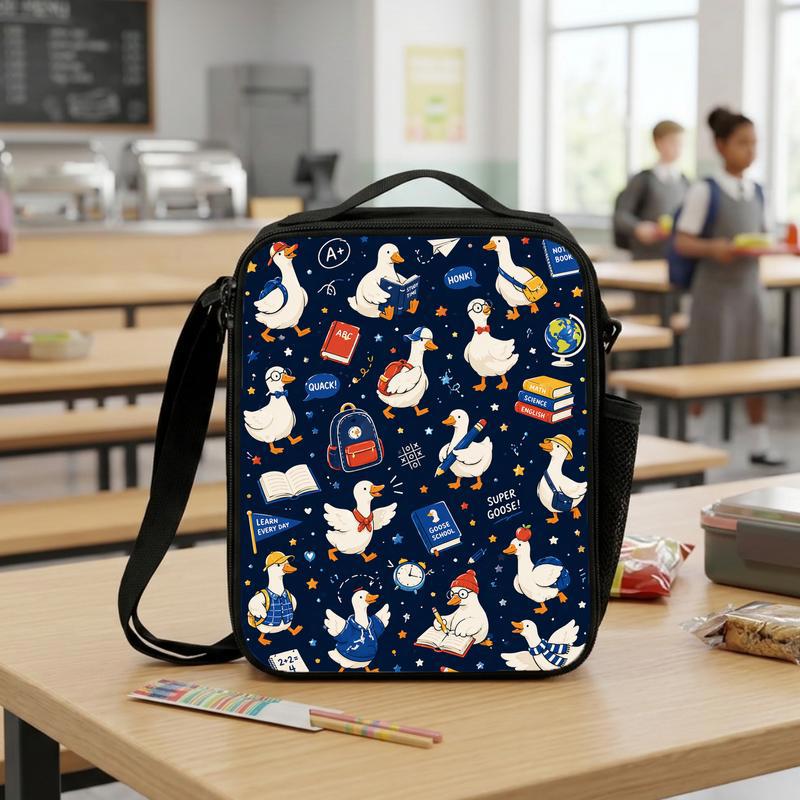 All Over Goose Lunch Bag - Fun Back To School Kids Pattern Lunch Box Bag