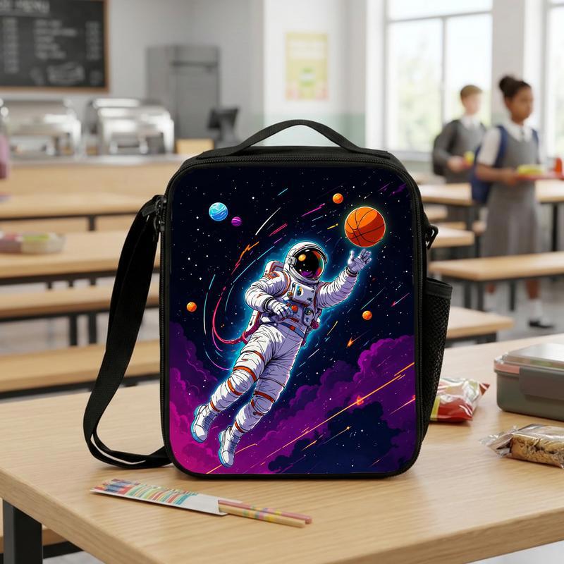 Astronaut Lunch Bag Kids - Space Sports Galaxy Design Lunch Box Bag