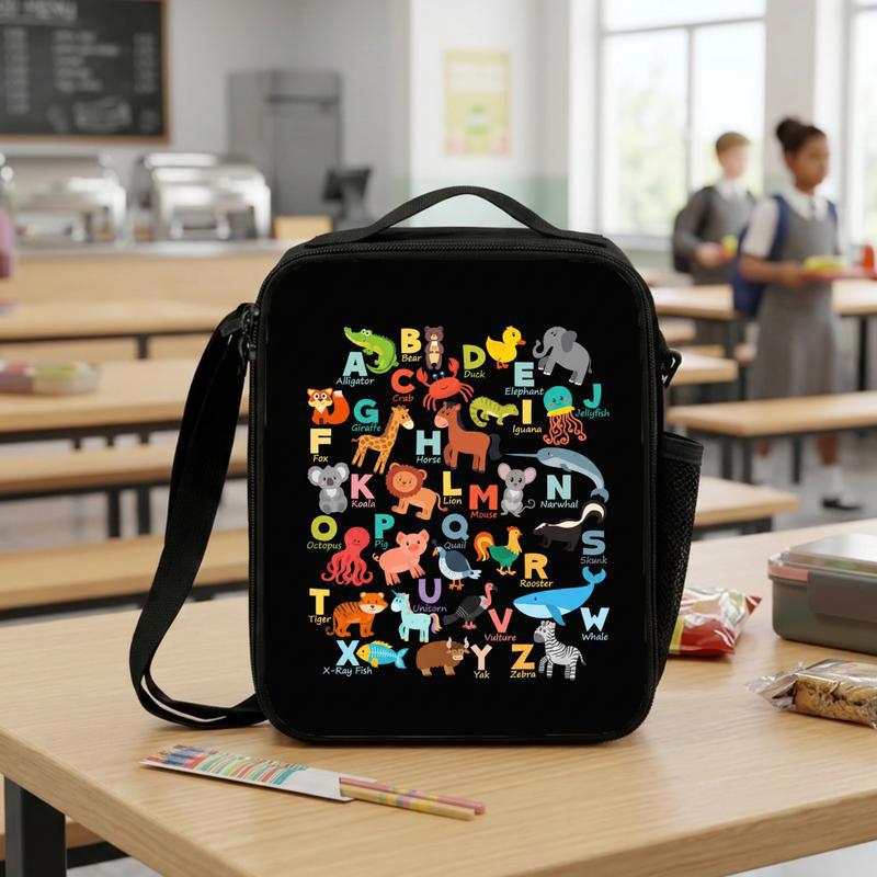 Back To School Lunch Bag - Cute Alphabet Animals Kindergarten Lunch Box Bag Back To School Lunch Bag - Cute Alphabet Animals Kindergarten Lunch Box Bag