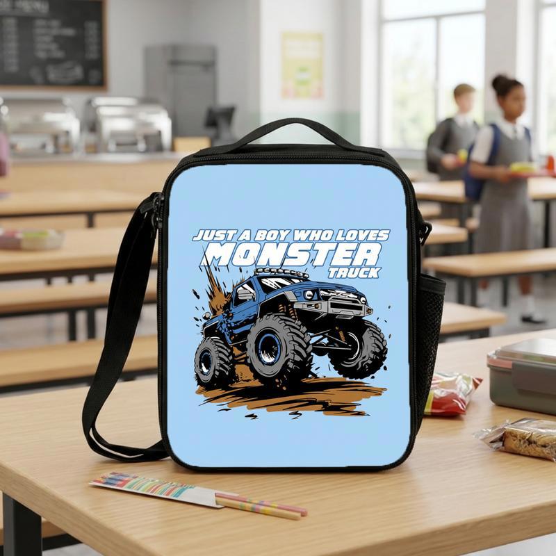Back To School Lunch Bag For Boys - Just A Boy Who Loves Monster Truck Lunch Box Bag Back To School Lunch Bag For Boys - Just A Boy Who Loves Monster Truck Lunch Box Bag