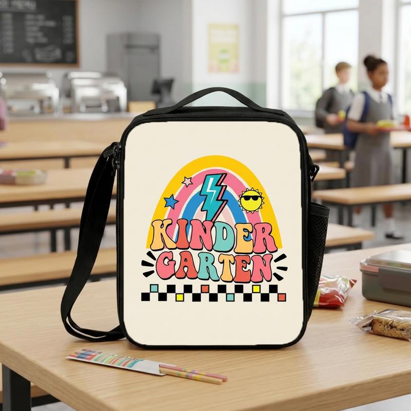 Back To School Lunch Bag - Fun Kindergarten Rainbow Cool Style Lunch Box Bag
