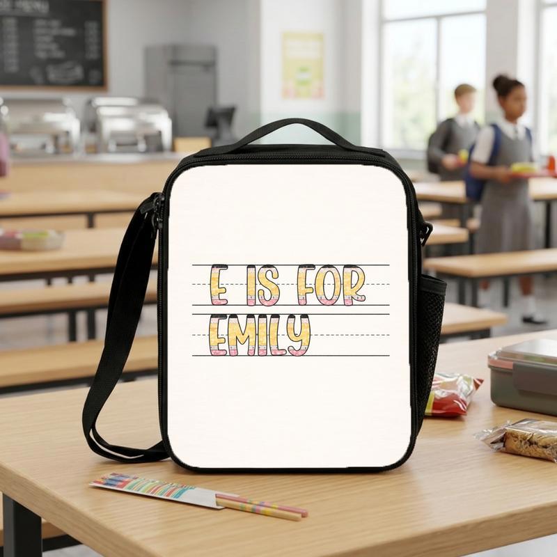 Back To School Lunch Bag - Personalized Alphabet Name Lunch Box Bag