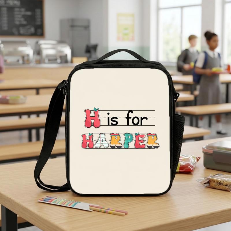 Back To School Lunch Bag - Personalized Kids Name Alphabet Design Lunch Box Bag Back To School Lunch Bag - Personalized Kids Name Alphabet Design Lunch Box Bag