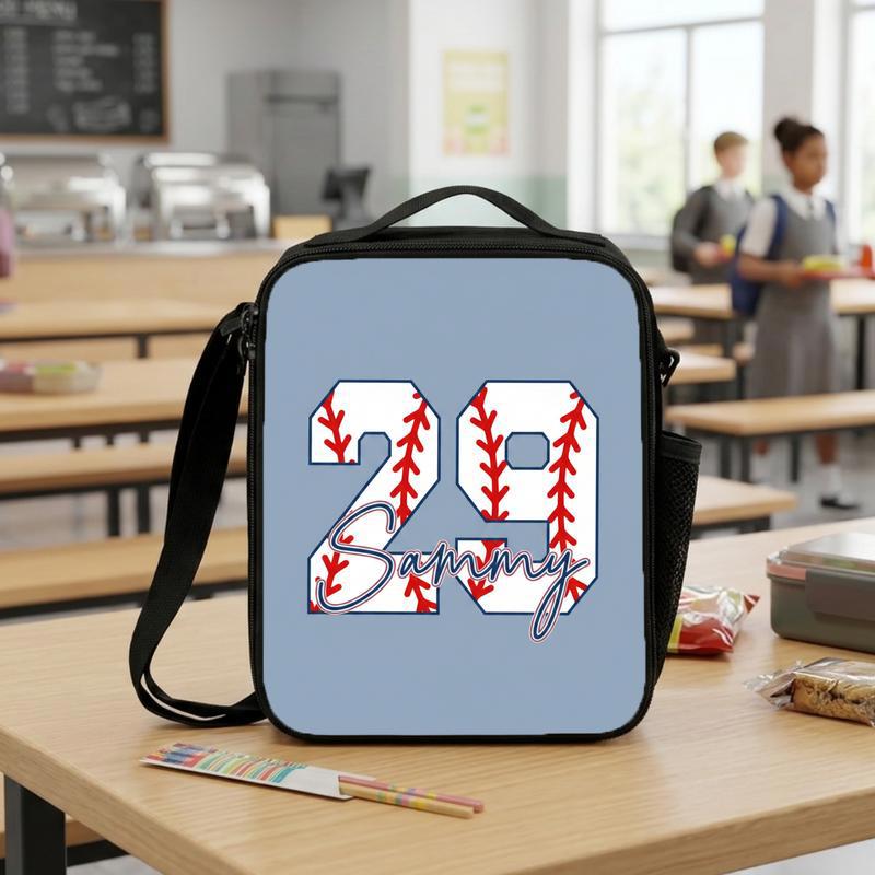 Baseball Back To School Lunch Bag - Custom Name And Number Lunch Box Bag Baseball Back To School Lunch Bag - Custom Name And Number Lunch Box Bag