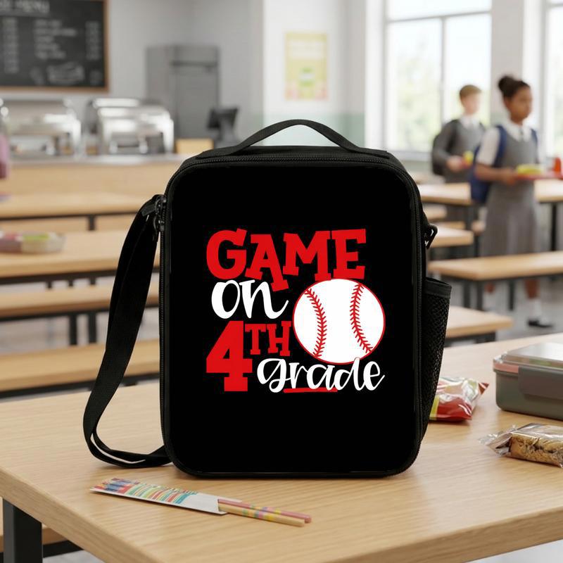 Baseball Lunch Bag Game On 4th Grade - Back To School Kids Lunch Box Bag Baseball Lunch Bag Game On 4th Grade - Back To School Kids Lunch Box Bag