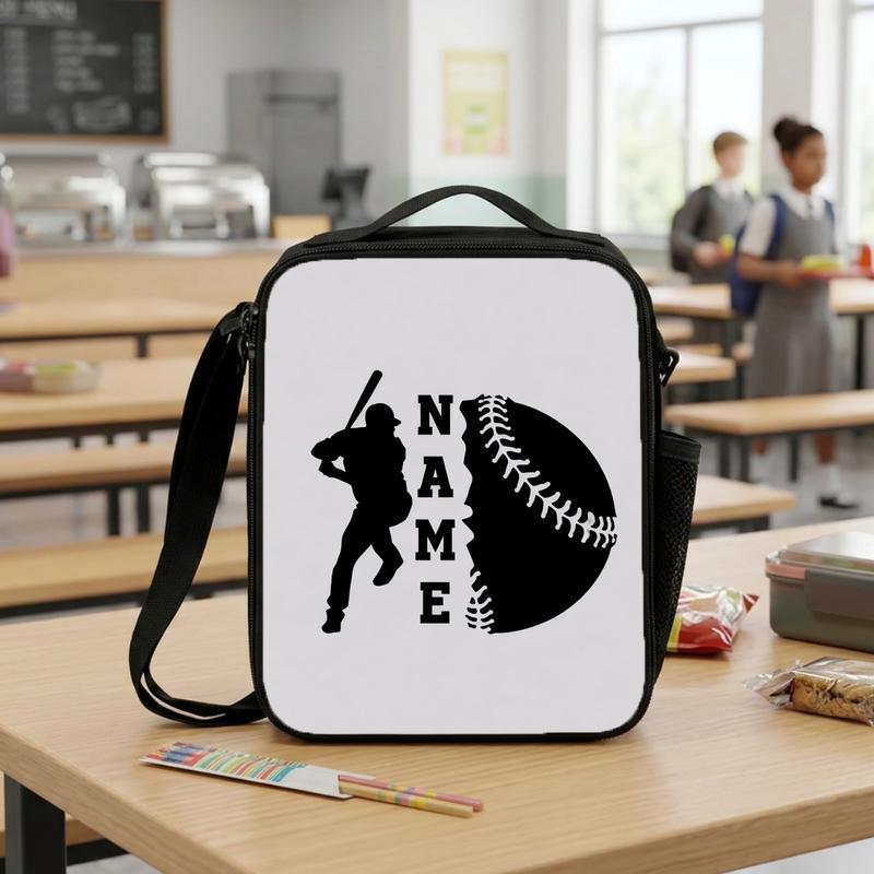 Baseball Silhouette Lunch Bag - Custom Name Kids Bag Lunch Box Bag Baseball Silhouette Lunch Bag - Custom Name Kids Bag Lunch Box Bag