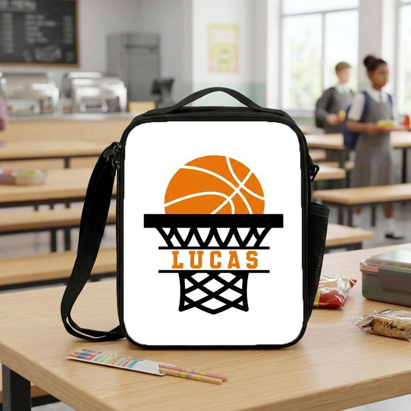 Basketball Name Lunch Bag - Back To School Custom Sport Style Lunch Box Bag Basketball Name Lunch Bag - Back To School Custom Sport Style Lunch Box Bag
