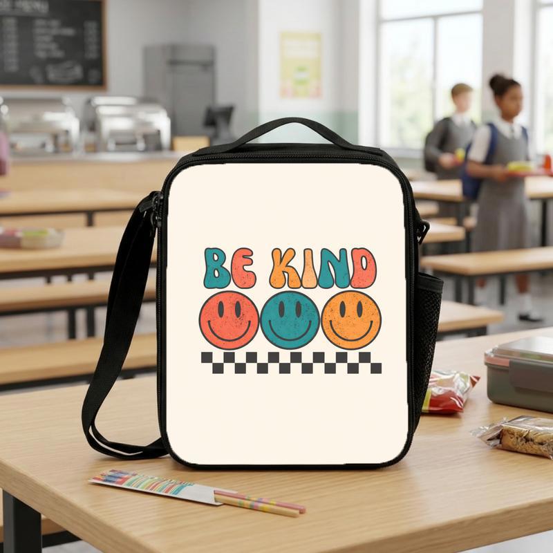 Be Kind Smiley Lunch Bag - Cute School Lunch For Kids Lunch Box Bag Be Kind Smiley Lunch Bag - Cute School Lunch For Kids Lunch Box Bag