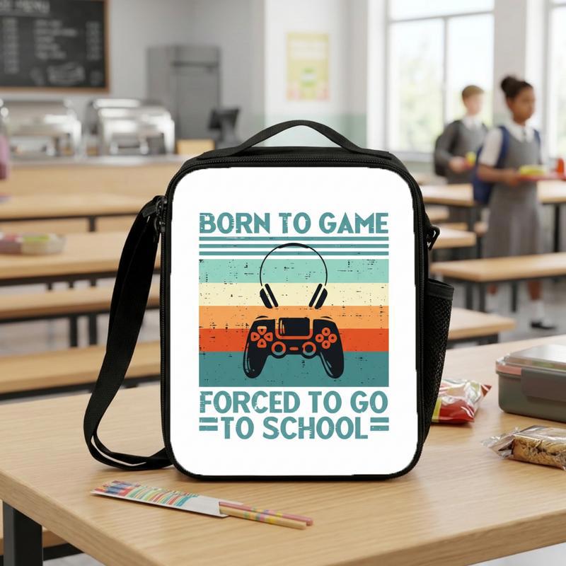 Born To Game Lunch Bag - Funny Back To School Gamer Kids Lunch Box Bag Born To Game Lunch Bag - Funny Back To School Gamer Kids Lunch Box Bag